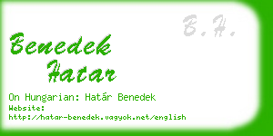 benedek hatar business card