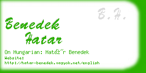 benedek hatar business card